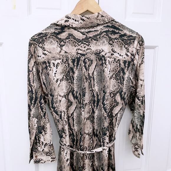 L'Agence Addison Python-Print Belted Shirtdress - Picture 10 of 12